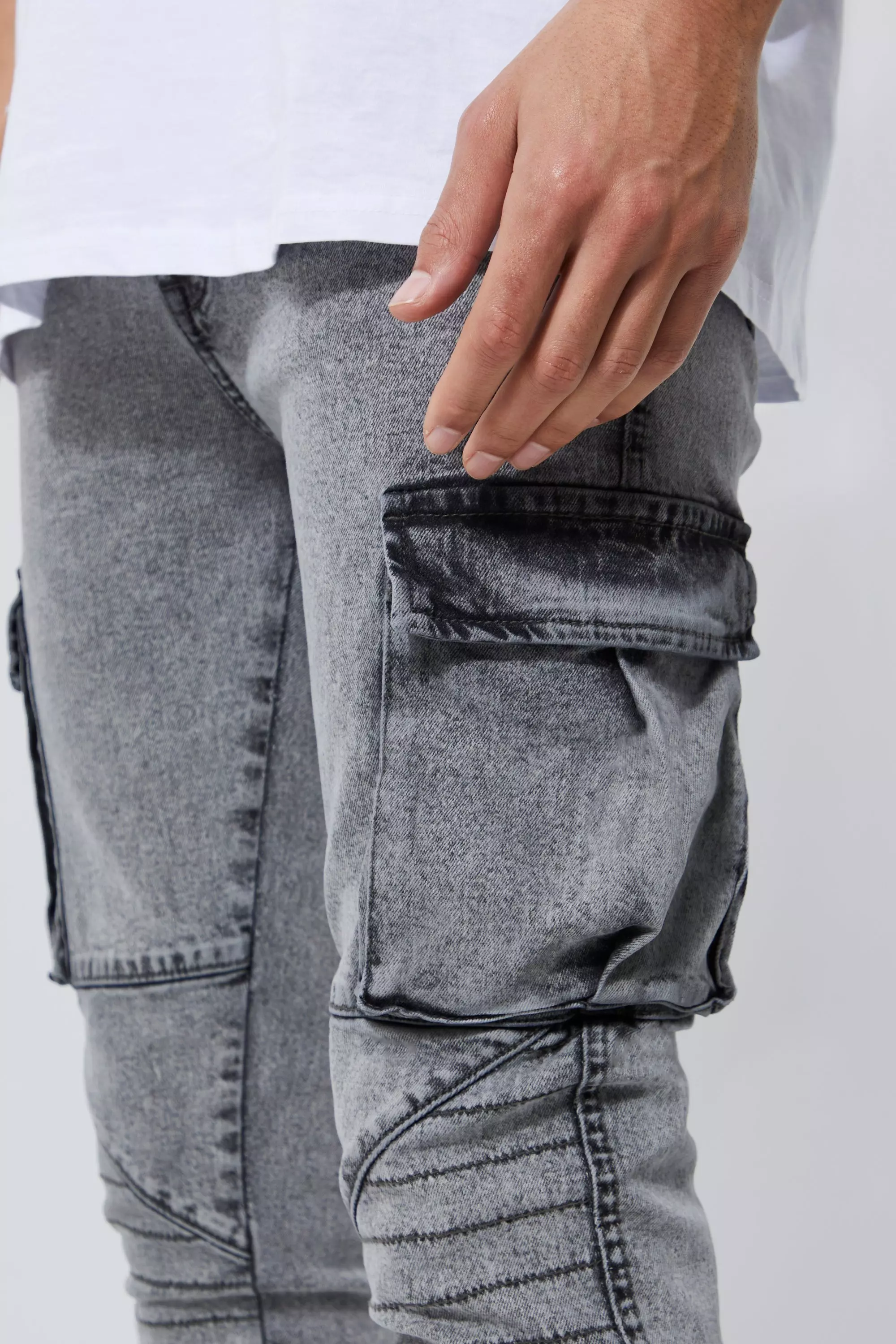 Biker panel jeans shop